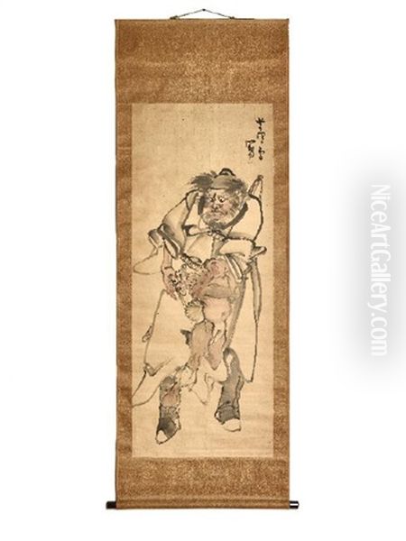 The Demon Queller Shoki Oil Painting by Nagasawa Rosetsu