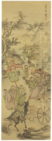 The Eight Sages Oil Painting by Nagasawa Rosetsu