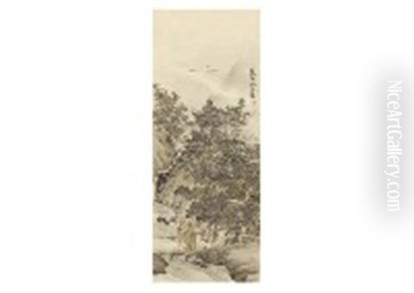 Mountain Landscape Oil Painting by Nagasawa Rosetsu