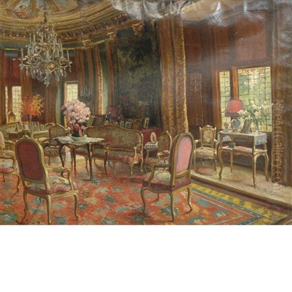 Salon Oil Painting by Ernest De Nagy