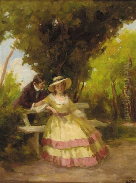 The Trysting Place Oil Painting by Vilmos Nagy