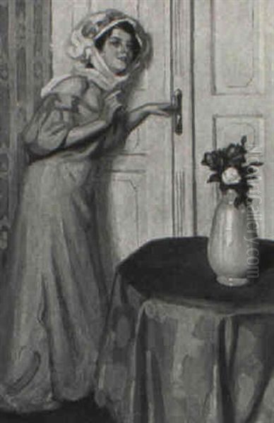 Alla Porta Oil Painting by Vilmos Nagy