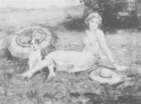 Far Away Thoughts Oil Painting by Vilmos Nagy