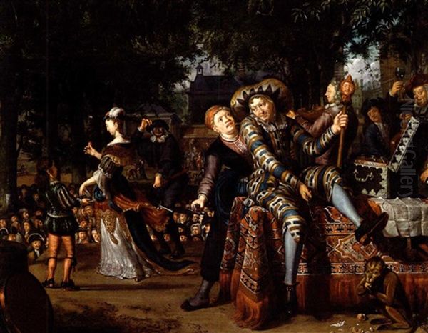 Auffuhrung Eines Theaterstuckes Oil Painting by Matthys Naiveu