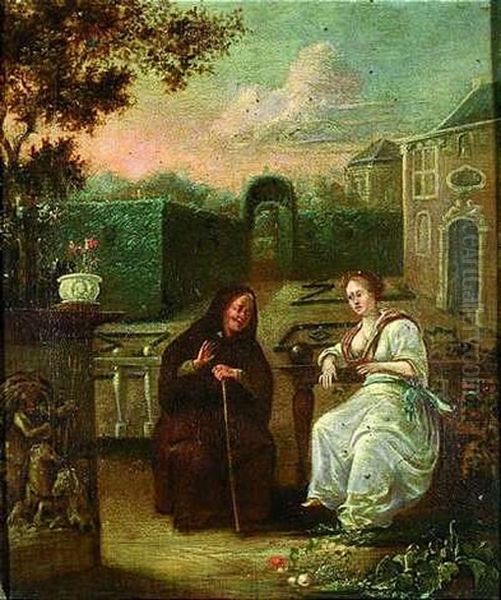 Vertumnus Und Pomona Oil Painting by Matthys Naiveu