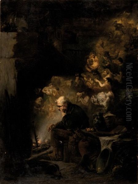 Souvenirs Du Passe Oil Painting by Celestin Francois Nanteuil