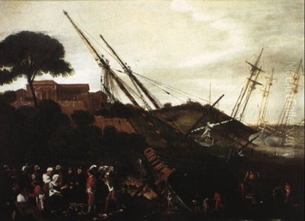Le Dechargement Des Navires Oil Painting by Filippo Napoletano