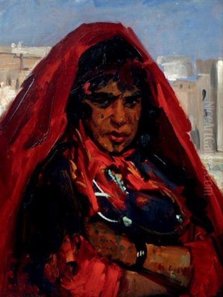 Femme Tunisienne De La Marsa Oil Painting by Leonardus Nardus