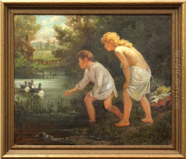 Daphnis And Chloe Oil Painting by Ernest Narjot