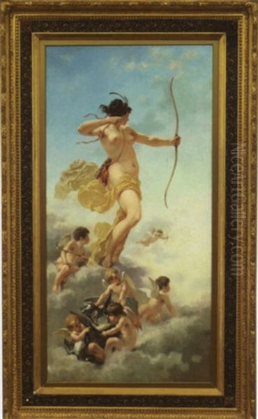 Diana Oil Painting by Ernest Narjot