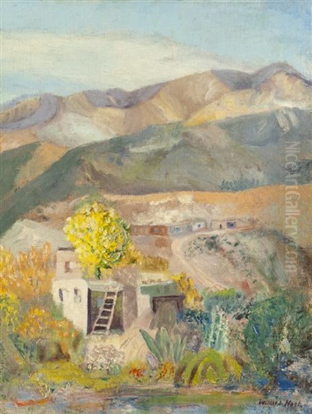 Near Tesuque Oil Painting by Willard Nash
