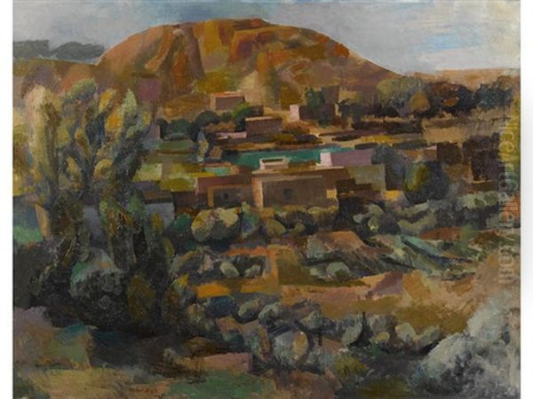 View Of Santa Fe (landscape) Oil Painting by Willard Nash