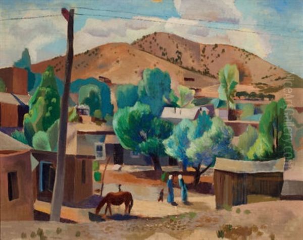 Santa Fe Vista Oil Painting by Willard Nash