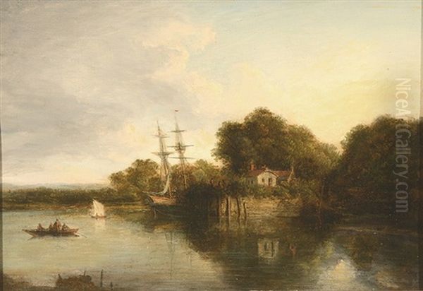 Boats On The Thames Oil Painting by Alexander Nasmyth