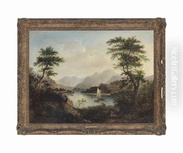 View To Ben Lomond, Ben Vorlich Beyond, From Inchfad, Dumbartonshire Oil Painting by Barbara Nasmyth