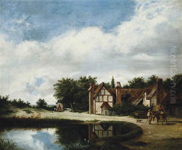 Road Side House Oil Painting by Patrick Nasmyth