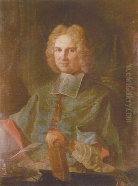 Portrait D'eveque Oil Painting by Charles Joseph Natoire