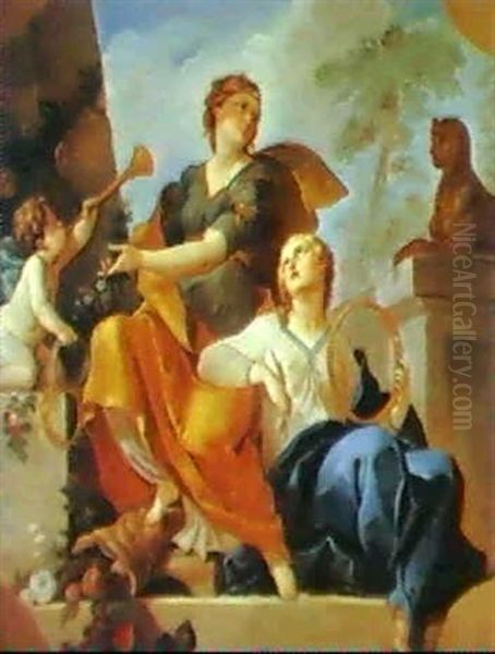 An Allegory Of The Glory Of A Prince.... Oil Painting by Charles Joseph Natoire