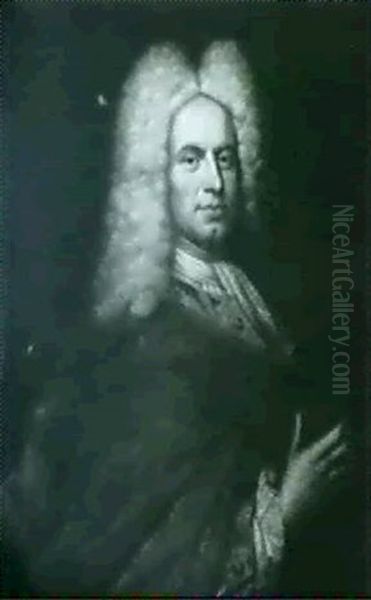 Portrait D'un Gentilhomme Au Manteau Rouge Oil Painting by Marc L'Ancien Nattier