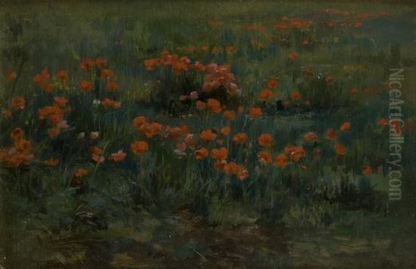 Papaveri Oil Painting by Nicola Biondi