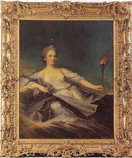 Portrait Of A Young Woman As Aurora Oil Painting by Jean Marc Nattier