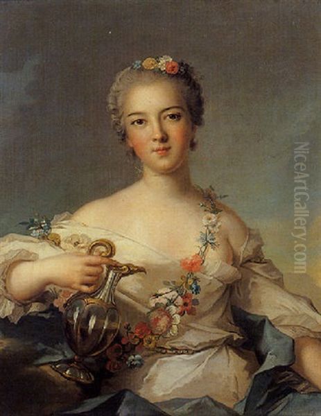 Portrait De Jeune Femme En Hebe (madame De Mailly-nesle?) Oil Painting by Jean Marc Nattier