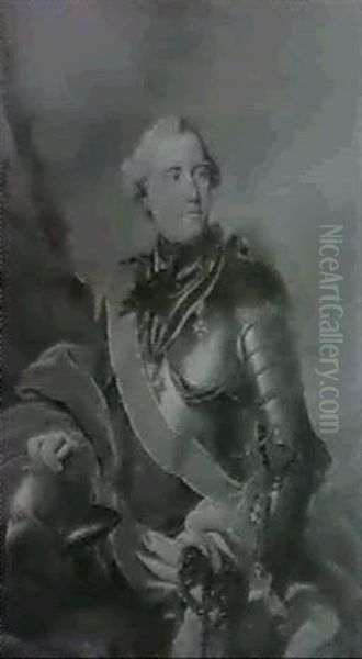 Portrait Of A Marshal Of France, In Armour And Wearing The  Order Of The Saint-esprit Oil Painting by Jean Marc Nattier