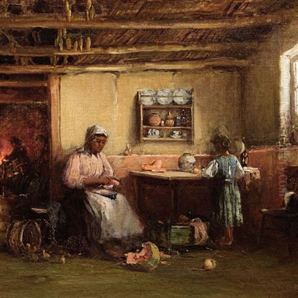 Cape Kitchen Interior Oil Painting by Pieter Hugo Naude