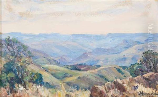 The Valley Of A Thousand Hills Oil Painting by Pieter Hugo Naude