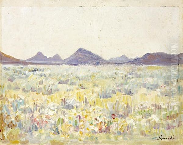 Namaqualand In Bloom Oil Painting by Pieter Hugo Naude