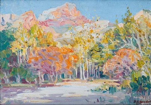 Mountain Landscape With Trees Oil Painting by Pieter Hugo Naude