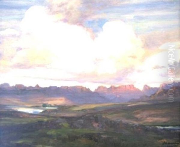 Boland Mountains Oil Painting by Pieter Hugo Naude