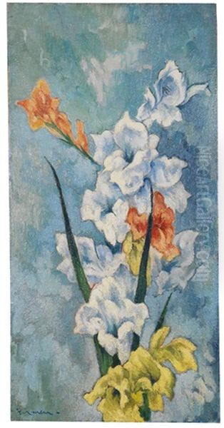 Weise Und Gelbe Gladiolen Oil Painting by Heinrich Nauen