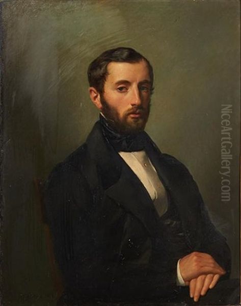 Portrait De Charles-george Stienon Oil Painting by Francois-Joseph Navez