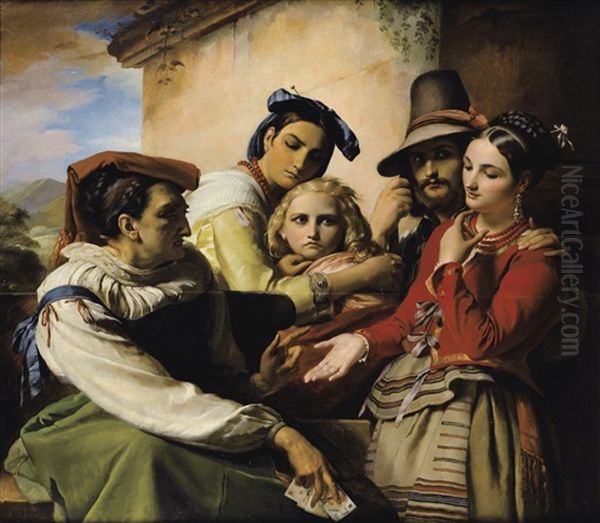 La Diseuse De Bonne Aventure Oil Painting by Francois-Joseph Navez