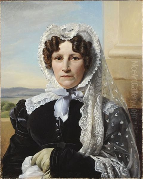 Portrait De La Comtesse Eugenie De Glymes De Hollebeke Oil Painting by Francois-Joseph Navez
