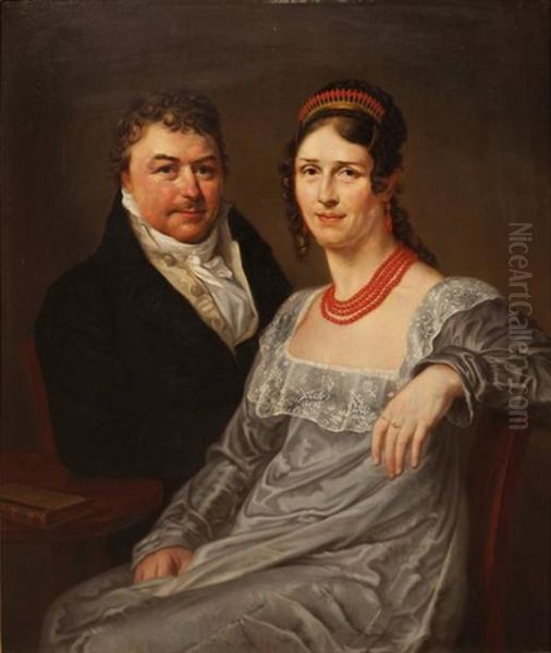 Portrait D'un Couple Oil Painting by Francois-Joseph Navez