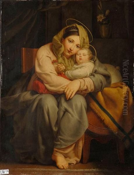 Vierge A L'enfant Ou Affection Et Repos Oil Painting by Francois-Joseph Navez