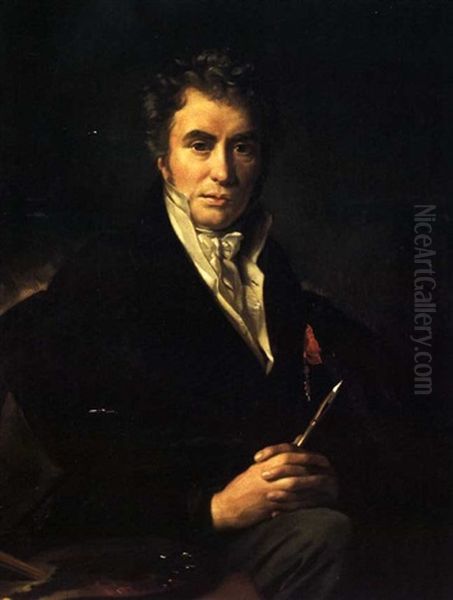 Portrait Du Peintre Jacques-louis David Oil Painting by Francois-Joseph Navez