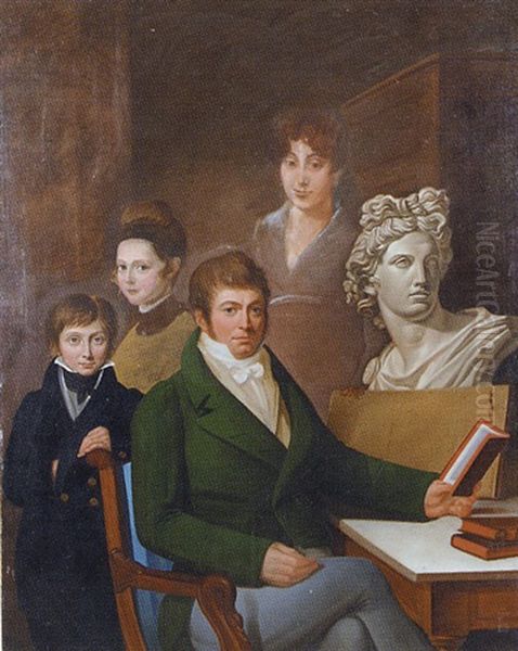 Portrait D'une Famille Dans Un Interieur Oil Painting by Francois-Joseph Navez