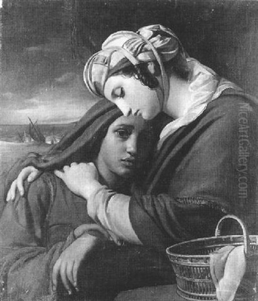 Les Naufragees Oil Painting by Francois-Joseph Navez