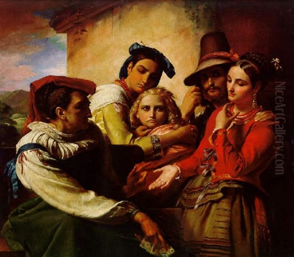 Fortune Teller Oil Painting by Francois-Joseph Navez