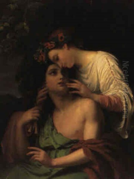 Daphnis Et Chloe Oil Painting by Francois-Joseph Navez