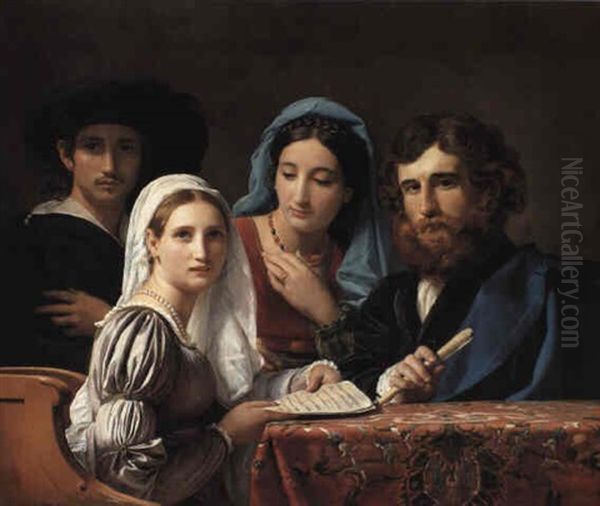 Scene De Musique Oil Painting by Francois-Joseph Navez