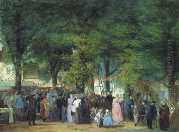 La Foire A Saint-germain Oil Painting by Joseph Navlet