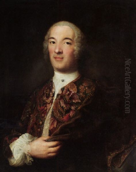 Portrait Of A Gentleman Wearing An Embroidered Waistcoat Oil Painting by Bartolomeo Nazari