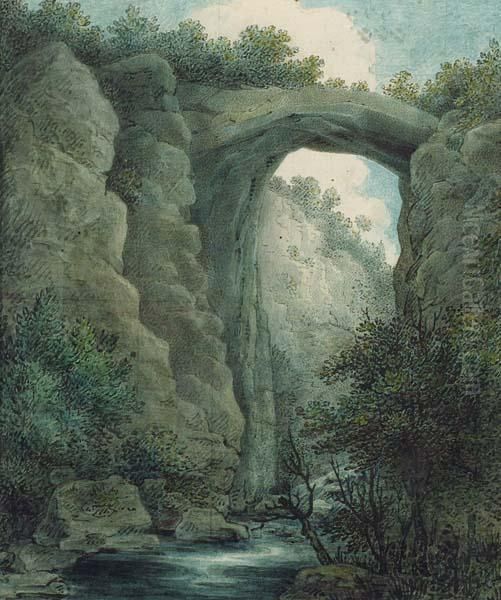 ''the Natural Bridge-virginia'' Oil Painting by William Russell Birch
