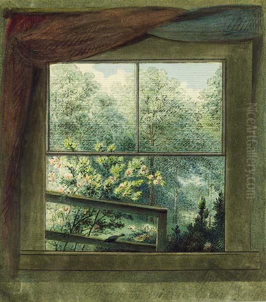 ''springland From The Window Of Green Lodge'' Oil Painting by William Russell Birch