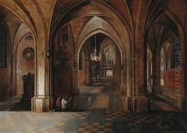 A Church Interior By Night Oil Painting by Peeter Neeffs the Elder