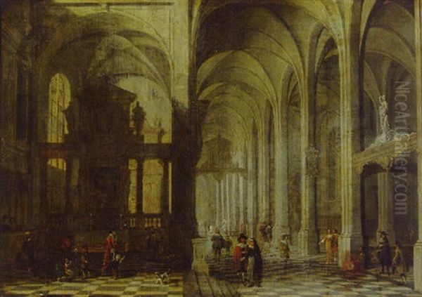 The Interior Of A Gothic Church Oil Painting by Peeter Neeffs the Elder